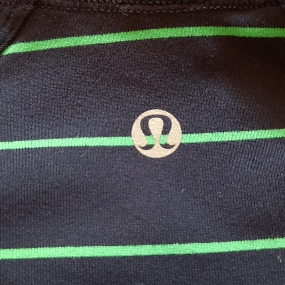 Lululemon Nice Asana Jacket slalom stripe inkwell navy green 8